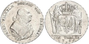 1 Thaler 普魯士王國 (1701 - 1918) 銀 腓特烈·威廉二世
