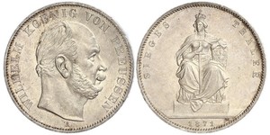 1 Thaler 普魯士王國 (1701 - 1918) 銀 威廉一世 (德国)
