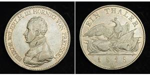 1 Thaler 普魯士王國 (1701 - 1918) 銀 腓特烈·威廉三世 (1770 -1840)