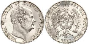1 Thaler 普魯士王國 (1701 - 1918) 銀 腓特烈·威廉四世 (1795 - 1861)