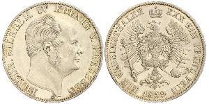 1 Thaler 普魯士王國 (1701 - 1918) 銀 腓特烈·威廉四世 (1795 - 1861)