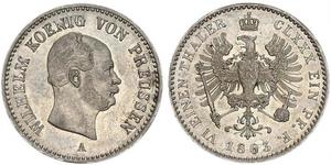 1 Thaler 普魯士王國 (1701 - 1918) 銀 威廉一世 (德国)
