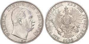 1 Thaler 普魯士王國 (1701 - 1918) 銀 威廉一世 (德国)