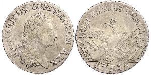 1 Thaler 普魯士王國 (1701 - 1918) 銀 腓特烈二世 (普鲁士) (1712 – 1786)