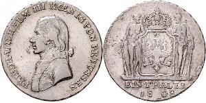 1 Thaler 普魯士王國 (1701 - 1918) 銀 腓特烈·威廉三世 (1770 -1840)