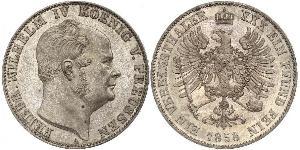 1 Thaler 普魯士王國 (1701 - 1918) 銀 腓特烈·威廉四世 (1795 - 1861)