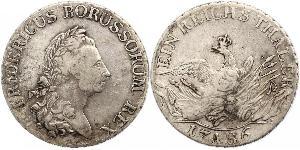 1 Thaler 普魯士王國 (1701 - 1918) 銀 腓特烈二世 (普鲁士) (1712 – 1786)