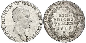 1 Thaler 普魯士王國 (1701 - 1918) 銀 腓特烈·威廉三世 (1770 -1840)