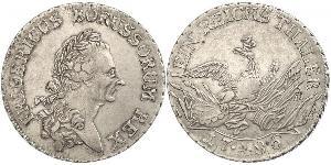 1 Thaler 普魯士王國 (1701 - 1918) 銀 腓特烈二世 (普鲁士) (1712 – 1786)