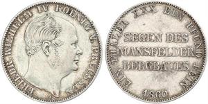 1 Thaler 普魯士王國 (1701 - 1918) 銀 腓特烈·威廉四世 (1795 - 1861)