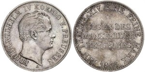 1 Thaler 普魯士王國 (1701 - 1918) 銀 腓特烈·威廉四世 (1795 - 1861)