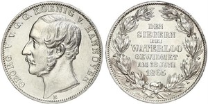 1 Thaler 汉诺威王国 (1814 - 1866) 銀 格奥尔格五世 (汉诺威) (1819 - 1878)