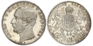 1 Thaler 汉诺威王国 (1814 - 1866) 銀 格奥尔格五世 (汉诺威) (1819 - 1878)