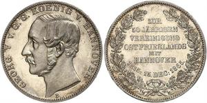 1 Thaler 汉诺威王国 (1814 - 1866) 銀 格奥尔格五世 (汉诺威) (1819 - 1878)