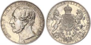 1 Thaler 汉诺威王国 (1814 - 1866) 銀 格奥尔格五世 (汉诺威) (1819 - 1878)