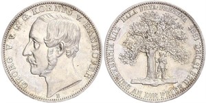 1 Thaler 汉诺威王国 (1814 - 1866) 銀 格奥尔格五世 (汉诺威) (1819 - 1878)