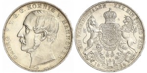 1 Thaler 汉诺威王国 (1814 - 1866) 銀 格奥尔格五世 (汉诺威) (1819 - 1878)