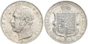 1 Thaler 汉诺威王国 (1814 - 1866) 銀 格奥尔格五世 (汉诺威) (1819 - 1878)