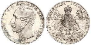 1 Thaler 汉诺威王国 (1814 - 1866) 銀 格奥尔格五世 (汉诺威) (1819 - 1878)