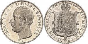 1 Thaler 汉诺威王国 (1814 - 1866) 銀 格奥尔格五世 (汉诺威) (1819 - 1878)