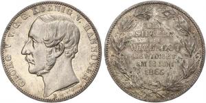 1 Thaler 汉诺威王国 (1814 - 1866) 銀 格奥尔格五世 (汉诺威) (1819 - 1878)