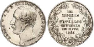 1 Thaler 汉诺威王国 (1814 - 1866) 銀 格奥尔格五世 (汉诺威) (1819 - 1878)