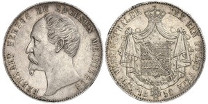1 Thaler 萨克森-迈宁根 (1680 - 1918) 銀 Bernhard II, Duke of Saxe-Meiningen