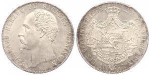 1 Thaler 萨克森-迈宁根 (1680 - 1918) 銀 Bernhard II, Duke of Saxe-Meiningen