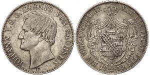 1 Thaler 萨克森王国 (1806 - 1918) 銀 约翰一世 (萨克森)