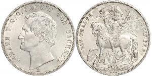 1 Thaler 萨克森王国 (1806 - 1918) 銀 约翰一世 (萨克森)