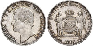 1 Thaler 萨克森王国 (1806 - 1918) 銀 约翰一世 (萨克森)