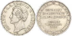 1 Thaler 萨克森王国 (1806 - 1918) 銀 约翰一世 (萨克森)