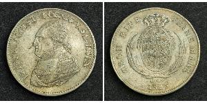 1 Thaler 萨克森王国 (1806 - 1918) 銀 弗里德里希·奥古斯特一世 (萨克森国王)