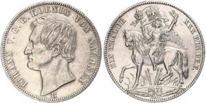 1 Thaler 萨克森王国 (1806 - 1918) 銀 约翰一世 (萨克森)