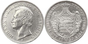 1 Thaler 萨克森王国 (1806 - 1918) 銀 约翰一世 (萨克森)