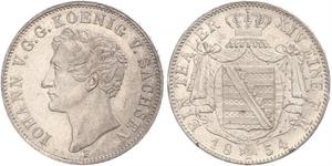 1 Thaler 萨克森王国 (1806 - 1918) 銀 约翰一世 (萨克森)