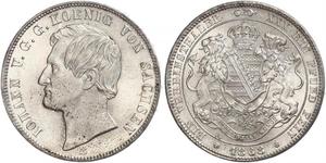 1 Thaler 萨克森王国 (1806 - 1918) 銀 约翰一世 (萨克森)