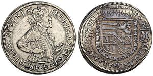1 Thaler 阿尔萨斯 銀 斐迪南二世 (上奧地利)  (1529 – 1595)