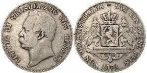 1 Thaler 黑森-达姆施塔特 (1806 - 1918) 銀 路德维希三世 (黑森大公)