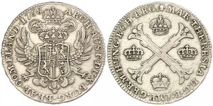 1 Thaler / 1 Krone Paesi Bassi austriaci (1713-1795) Argento Maria Theresa of Austria (1717 - 1780)