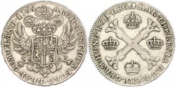 1 Thaler / 1 Krone Países Bajos Austríacos (1713-1795) Plata Maria Theresa of Austria (1717 - 1780)