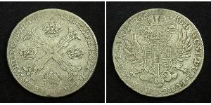 1 Thaler / 1 Krone Países Bajos Austríacos (1713-1795) Plata Maria Theresa of Austria (1717 - 1780)