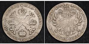 1 Thaler / 1 Krone Países Bajos Austríacos (1713-1795) Plata Maria Theresa of Austria (1717 - 1780)