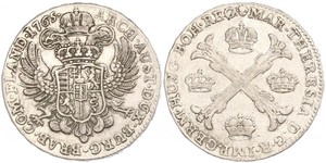 1 Thaler / 1 Krone Países Bajos Austríacos (1713-1795) Plata Maria Theresa of Austria (1717 - 1780)