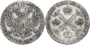 1 Thaler / 1 Krone Países Bajos Austríacos (1713-1795) Plata Maria Theresa of Austria (1717 - 1780)