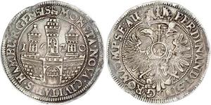 1 Thaler / 32 Shilling Hamburg Silver Ferdinand II, Holy Roman Emperor  (1578 -1637)