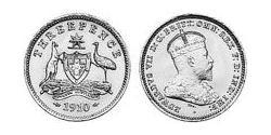 1 Threepence Ôstralie (1788 - 1939) Argent Édouard VII (1841-1910)