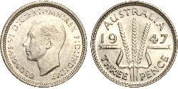 1 Threepence Australie (1939 - ) Argent George VI (1895-1952)