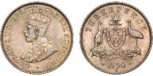 1 Threepence Australia (1788 - 1939) Argento Giorgio V (1865-1936)
