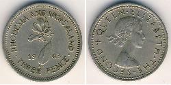 1 Threepence Rhodésie (1965 - 1979) Cuivre/Nickel Elizabeth II (1926-2022)